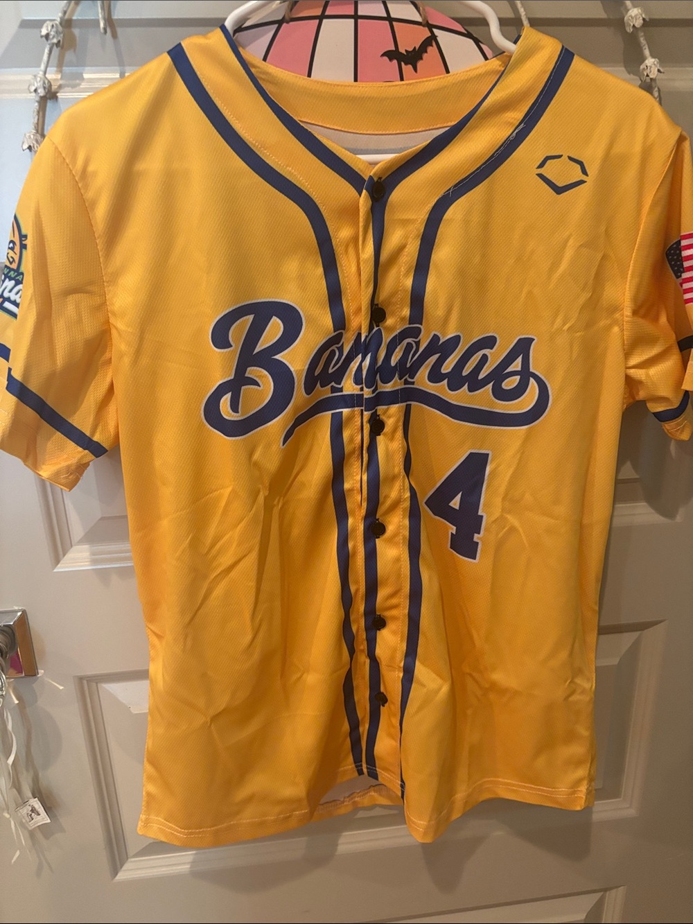 Banana Republic Yellow and Navy 'Bananas' Baseball Jersey #4